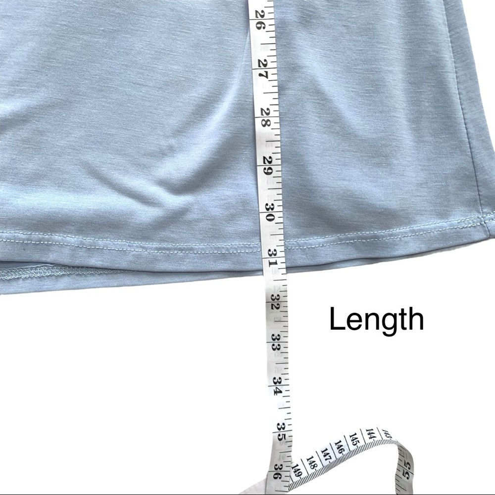 Altar’d State Solid Powder Blue Cold Shoulder Ruffled Shift Dress Small - Picture 14 of 15